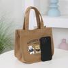 Canvas Lunch Bag Classic Bear Lunch Box Storage Handbag Multifunctional
