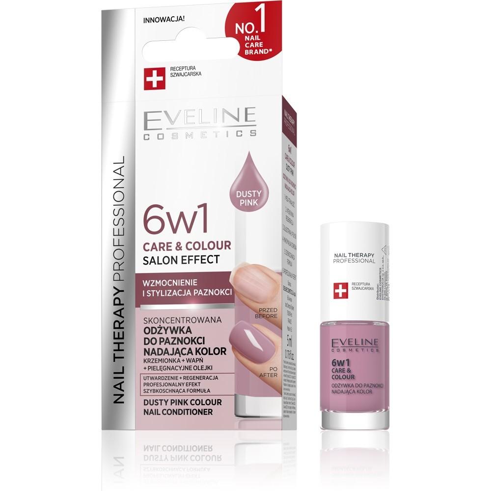Eveline Nail Therapy Professional Care&Colour 6in1 Color-Giving Nail Conditioner - Dusty Pink 5ml