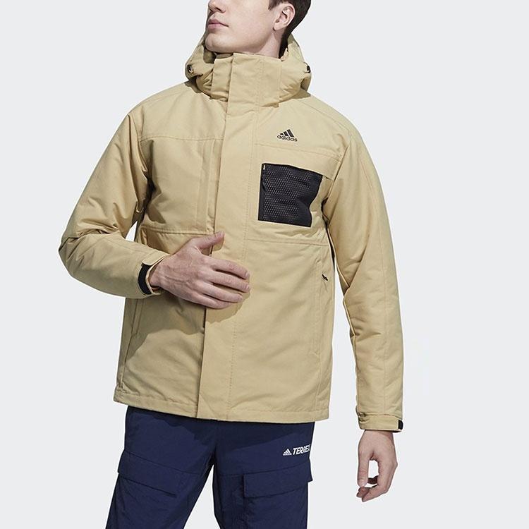 adidas 3in1 Dwn Jkt 3 In 1 Stay Warm Hooded Down Jacket Light Khaki Unisex H20771