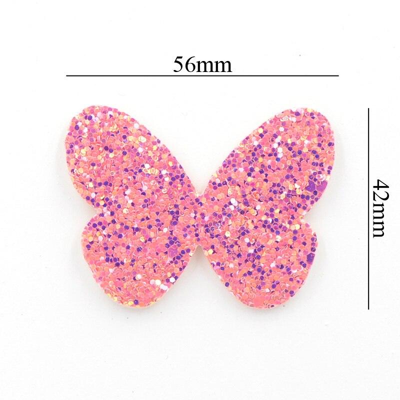 10Pcs Shiny Fabric Butterfly Sequins Appliques Nonwoven Padded Patches Crafts for Baby Girls Headwear Ornament Accessories