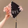 Master Academic Hat with Tassels Doctor Trencher Cap Flowers Graduation Cap  Graduation Season