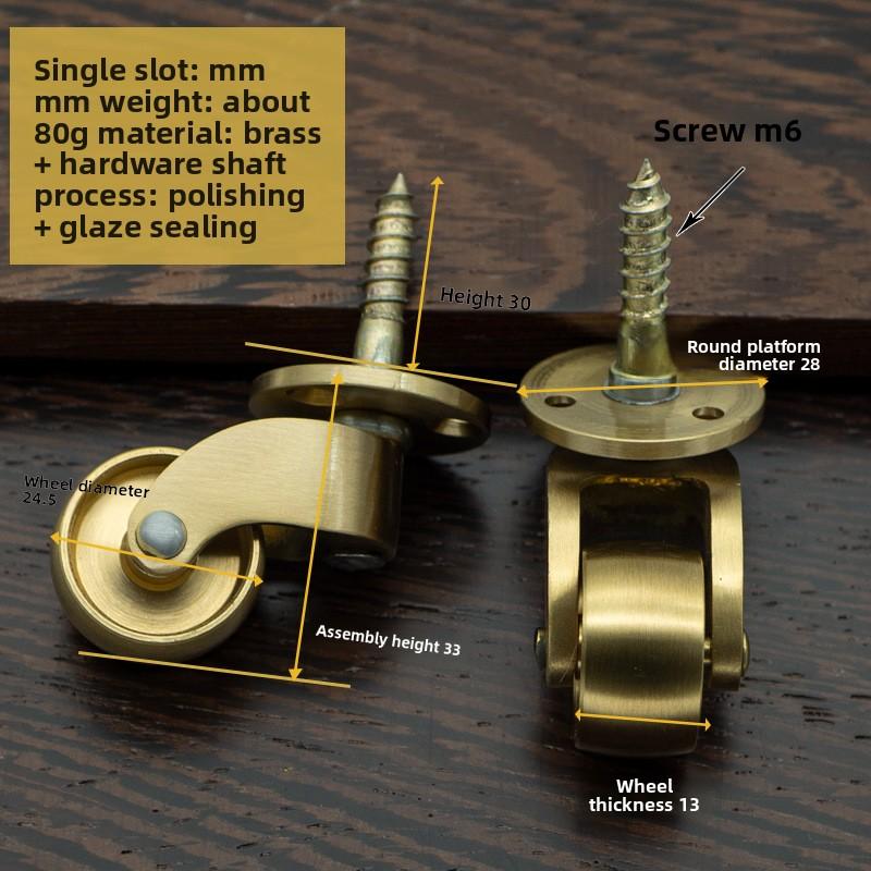 1pcs High Quality Brass Furniture Casters /universal Wheel Piano Castor Metal Sofa Foot Roller Office Hardware