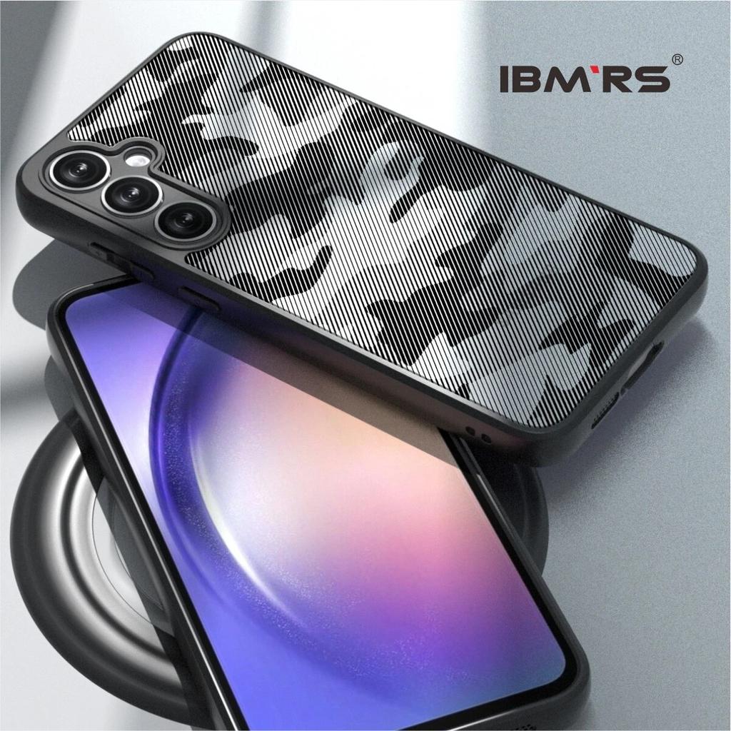(Comes with wrist strap)IBMRS for Samsung Galaxy A55 5G Case,Camouflage Hard Back Soft edgesTransparent PC+TPC Shockproof Protective Cover Phone Case