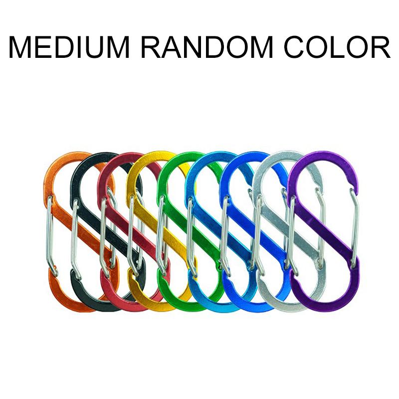S-образный двойной карабин, брелок, замки-молнии для рюкзаков, карабин, скользящий замок, алюминиевый сплав, большой, средний, маленький карабин для кемпинга