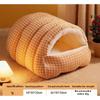 3kg Winter Cat Dog House Closed Security Warm Plus Velvet Cold Cat Sleep Wrapped Pet Detachable Plaid Cover Small Pet Nest Cat