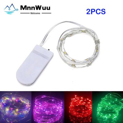 2 шт. сказочный светильник, новогодний светодиодный рождественский светильник, водонепроницаемый гирляндный светильник из медной проволоки для свадебной гирлянды, вечеринки, 1 м, 2 м, 3 м, 5 м, светильник для штор