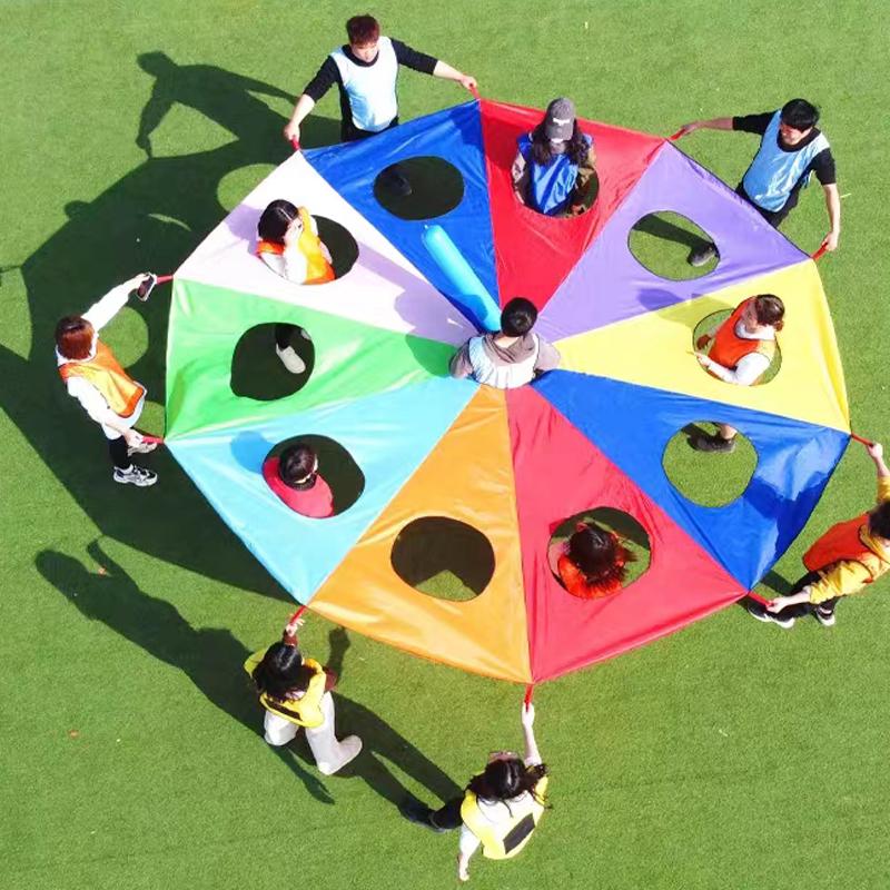 Детские игры Радужный парашют Игрушка "Забей крота" Детские игры Развлечения Игровая площадка на открытом воздухе Упражнения на командное сплочение