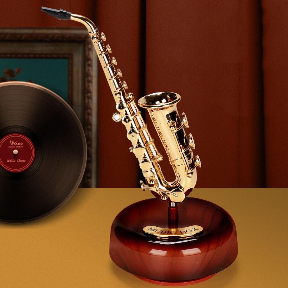 Скандинавская вращающаяся музыкальная шкатулка, имитация гитары, модель, украшения, музыкальный инструмент, шкатулка для дома, декор