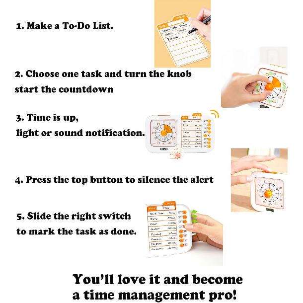 Заряжаемый таймер задач, список дел с визуальным таймером для взрослых и студентов, доска ежедневных дел для детей, 60-минутный визуальный таймер для класса, офиса