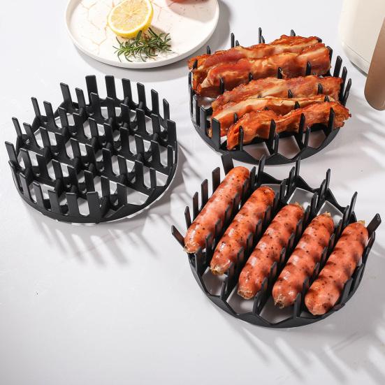 Silicone Air Fryer Liner with Hot Dog Divider Round Cooking Rack Reusable