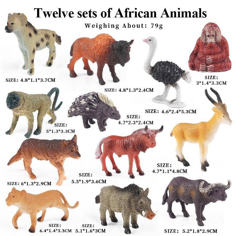 Oenux Игрушка Монтессори Дикая ферма Динозавр Океан Кот Животные Модель Фигурка Зоопарк Фигурки Милые Миниатюрные Образовательные Детский Подарок