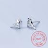 100% 925 Sterling Silver Cut Crystal Bird Stud Earrings for Women Girls Creative Lady Fashion Jewelry Pendientes