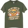 Comfortable Teeshirt Unisex Oneck Tshirt Daily Wear On My Way To Brighten Your Day Fashionable Unisex Teeshirt Solid Color Tshirt