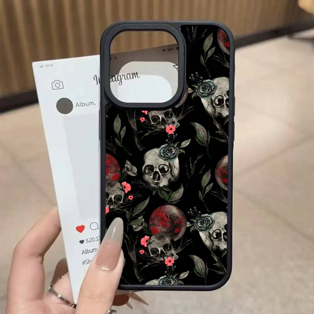Череп Готический Жуткий Пастельный Гот Для iPhone 17 16 Pro Max Air 13 12 Mini 14 15 Plus 11 Задняя крышка из ПК+ТПУ