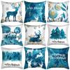 Blue Pillowcase Christmas Nordic Cross-border Special for Living Room Bedroom Cushion Pillow