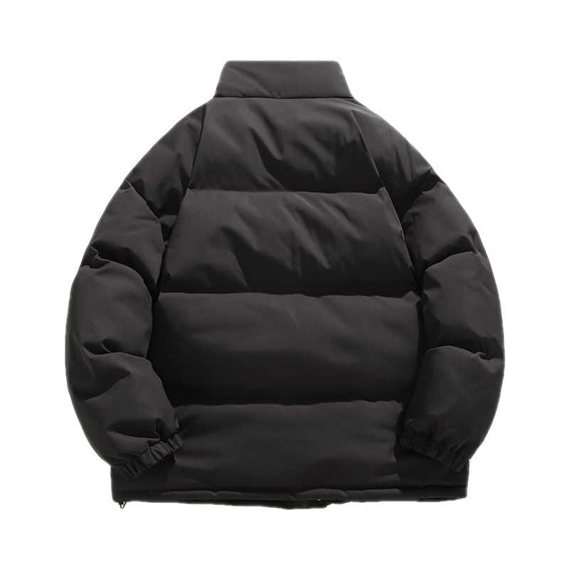 Минималистичный стиль однотонная одежда с воротником-стойкой с хлопковой набивкой мужская зимняя новая модная свободная теплая хлопковая одежда повседневная универсальная одежда-пуховик