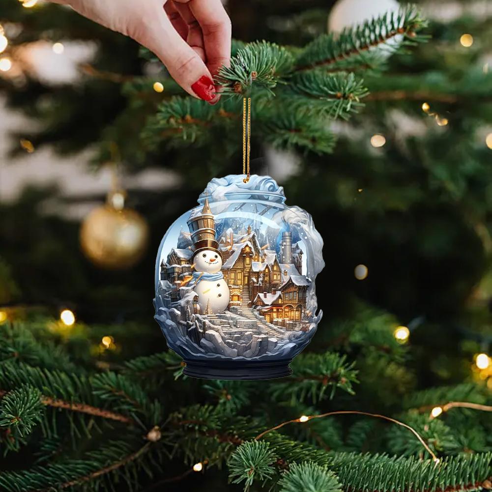 Мультяшный снеговик акриловое украшение на елку подвеска для сада легкая и праздничная вечеринка A0D0