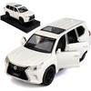 Внедорожник Lexus LX570 в масштабе 1/32, модель роскошного внедорожника, игрушечный автомобиль из цинкового сплава со звуком и светом для детей, подарок для мальчиков и девочек