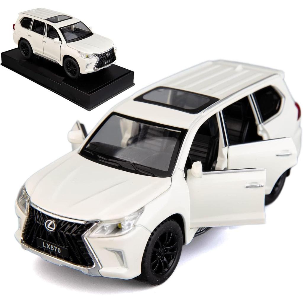 Внедорожник Lexus LX570 в масштабе 1/32, модель роскошного внедорожника, игрушечный автомобиль из цинкового сплава со звуком и светом для детей, подарок для мальчиков и девочек
