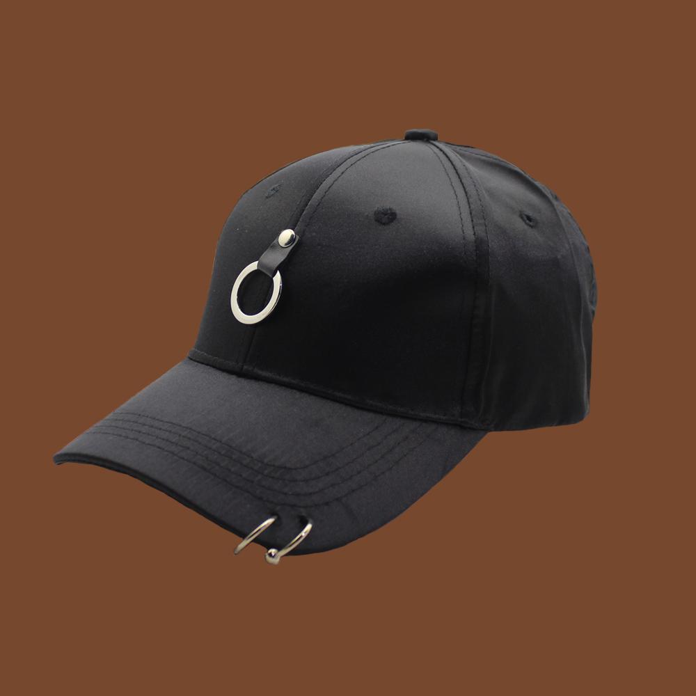 Women Men Hip Hop Kpop Snapback Baseball Cap One Tone With Ring Sport Dancing Travel Lover Dad Hat Caps Streetwear Adjustable Size