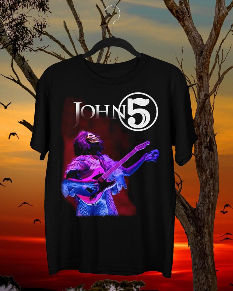 Редкая мужская/женская хлопковая черная футболка с коротким рукавом John 5 singer Guitarist, все размеры