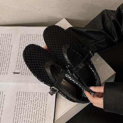 Летние новые сандалии на плоской подошве с вырезами, женские туфли-сетка, туфли-сетка 2025, туфли Мэри Джейн, балетки женские