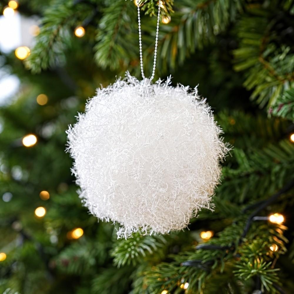 Foam Xmas Bauble Fluff Texture Foam Ball Pendant Creative Christmas Decoration  Holiday Party Decor
