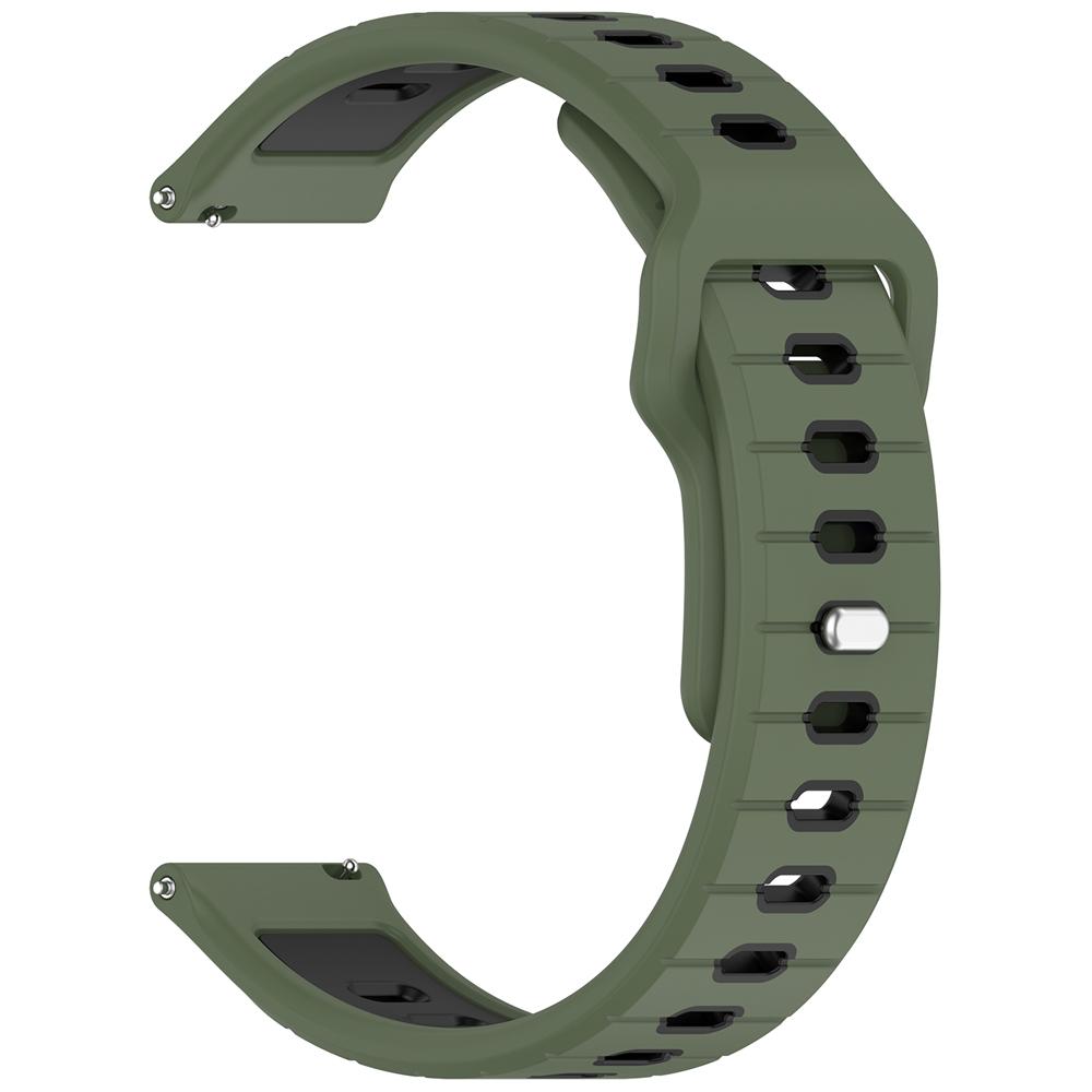 Силиконовый ремешок 20 мм 22 мм для Garmin Forerunner 245 645 255 265 с горизонтальной полосой, двухцветный, дышащий.