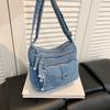 Женская сумка Винтажная джинсовая сумка Дорожная сумка через плечо Многослойная сумка на плечо Сумка под мышкой