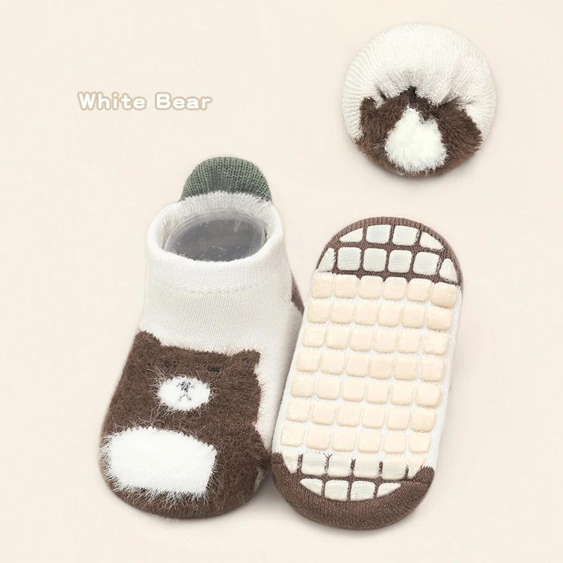 0-5Y Kids Winter Thicken Socks Baby Skidproof Floor Socks Boy Girls Cartoon Cotton Terry Warm Non-Slip Newborn Tube Socks Autumn