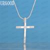 925 Sterling Silver Cross Zircon Pendant Necklace Fashionable Wedding Jewelry