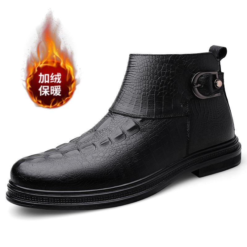Роскошные туфли в стиле крокодила, мужские новые зимние мужские ботинки из натуральной кожи ручной работы, большие размеры 38-46, мужские повседневные ботинки
