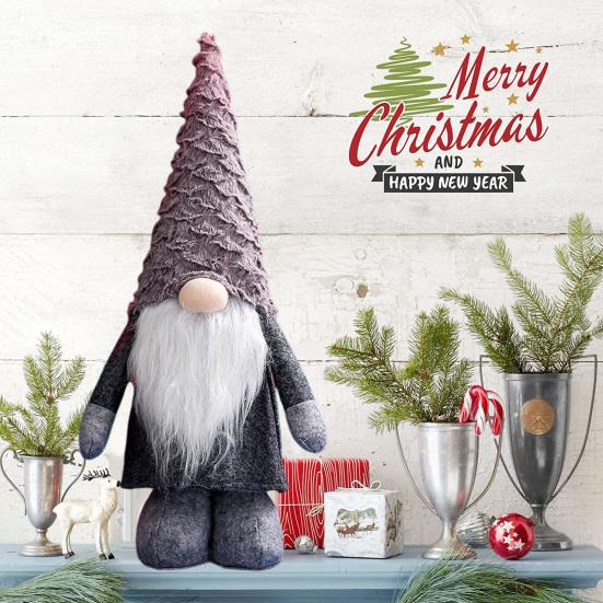 Gnome Faceless Doll Christmas Ornament Nordic Style Retractable Leg Long Beard Adorable Faceless Elf Doll Window Decoration