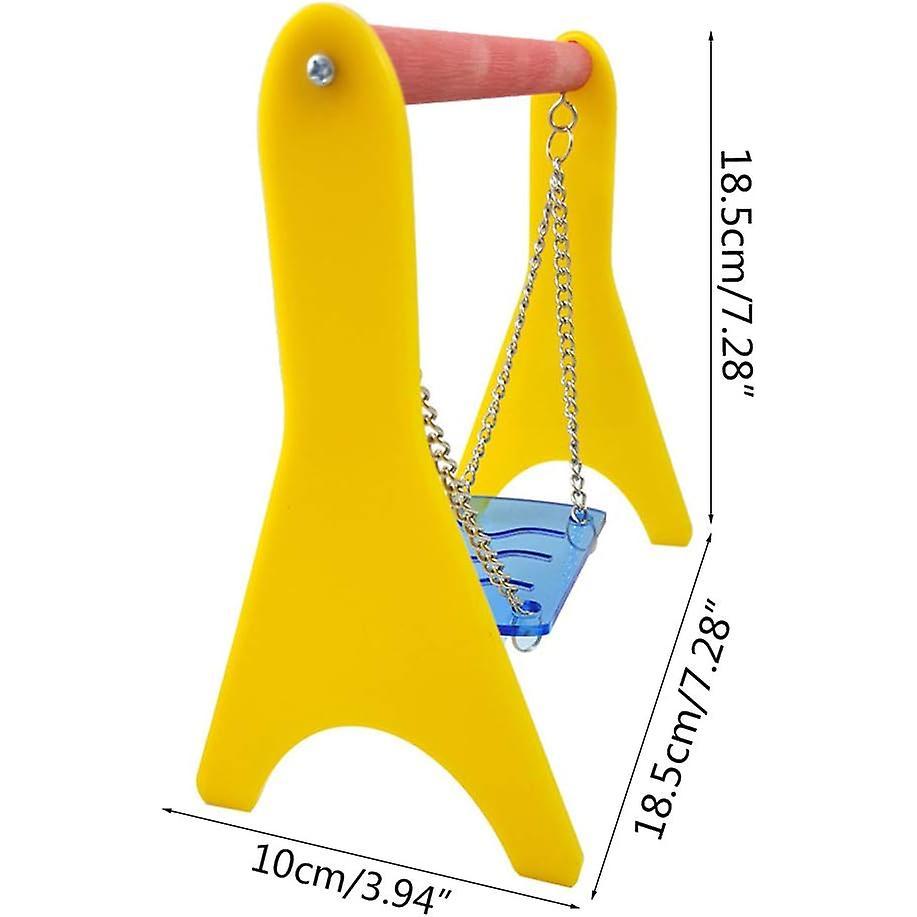 Acrylic Swing Chicken Toy with Hanging Chain for Baby Chickens - Durable Cage Stand Accessory, Small Size
