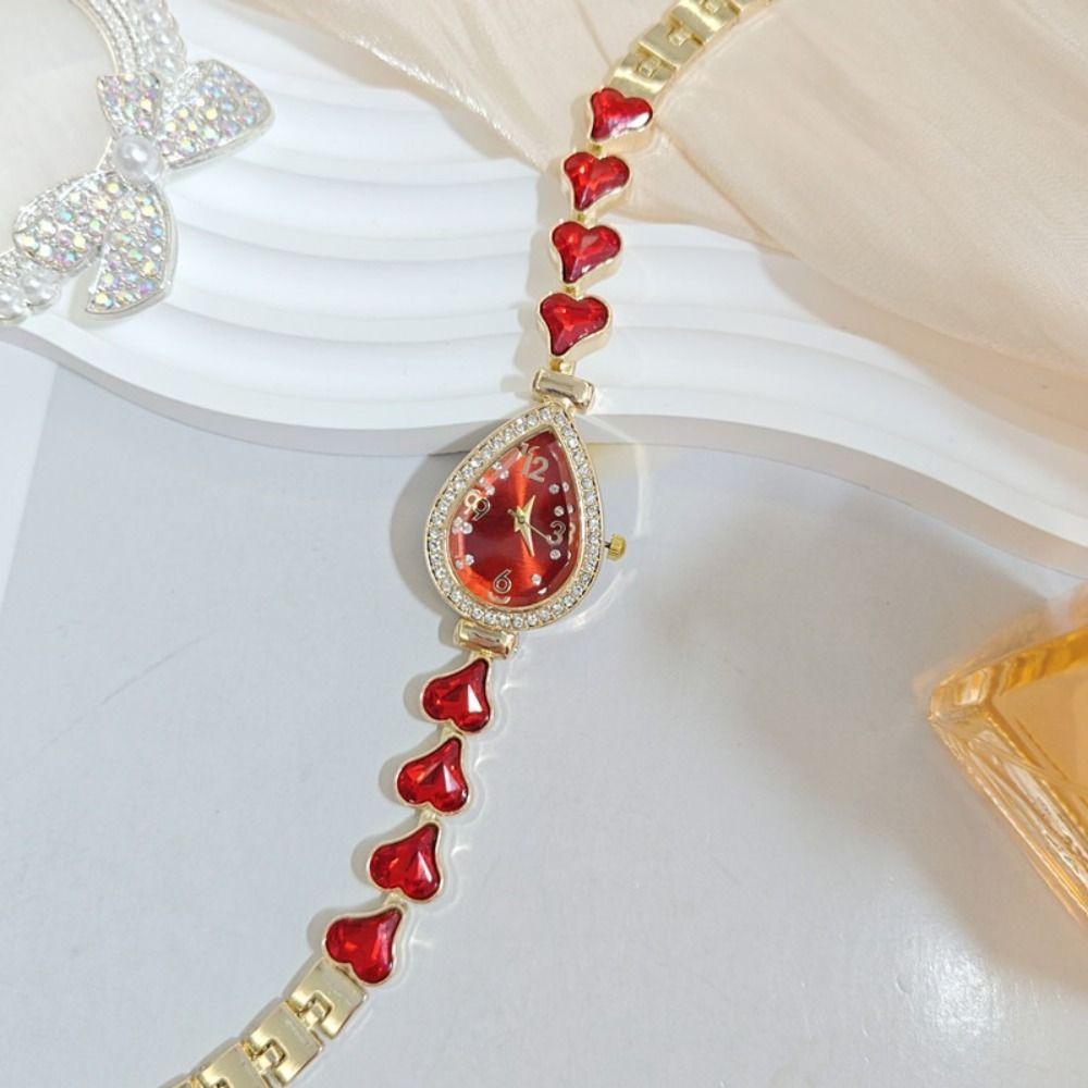 Waterdrop Shaped Case Heart Wristwatch Alloy Women's Quartz Watch Casual Occasion