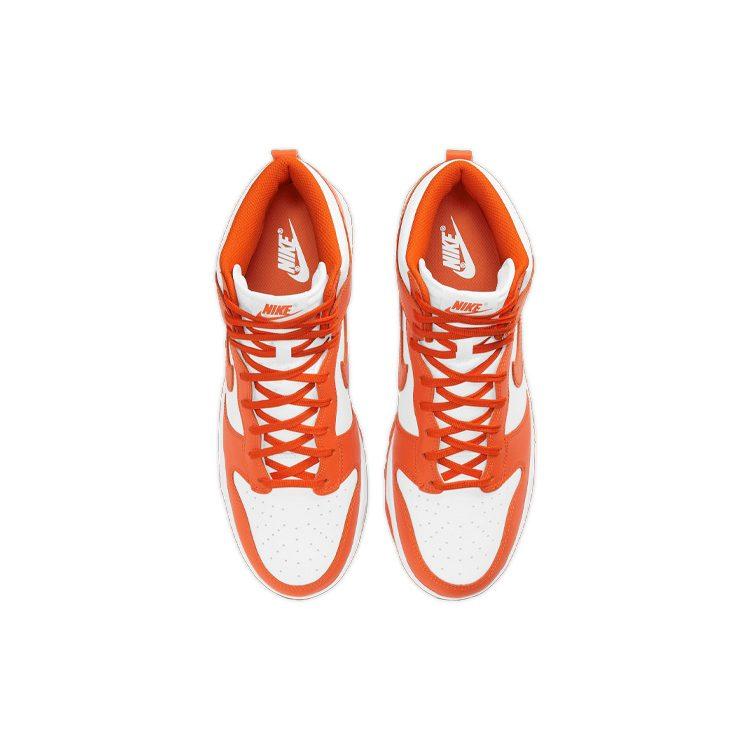 Nike Dunk Retro 'Orange Blaze' Кожаные Высокие Кеды для Скейтбординга Мужские Бело-Оранжевые Издание 2021 DD1399-101