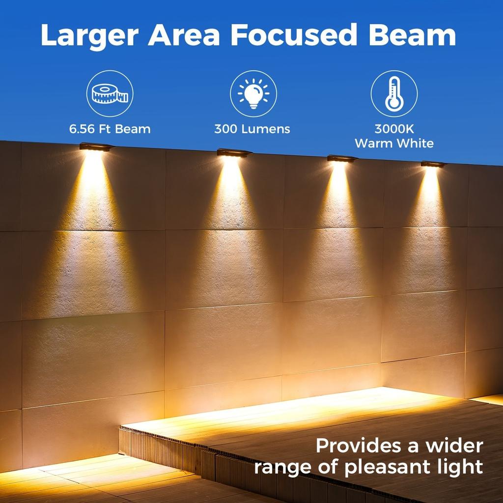 4/8 Pack Solar Wall Light Outdoor Waterproof Wall Mounted Courtyard Sun Lamp for Porch Fence Backyard Deck Corridor Lighting