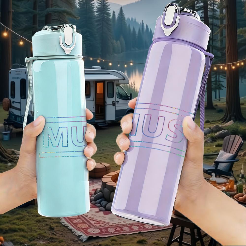 PC Pastel Music Text Minimalist Print 750ml colorful plastic sports water bottle leakproof pop up lid with straw for outdoor work home use