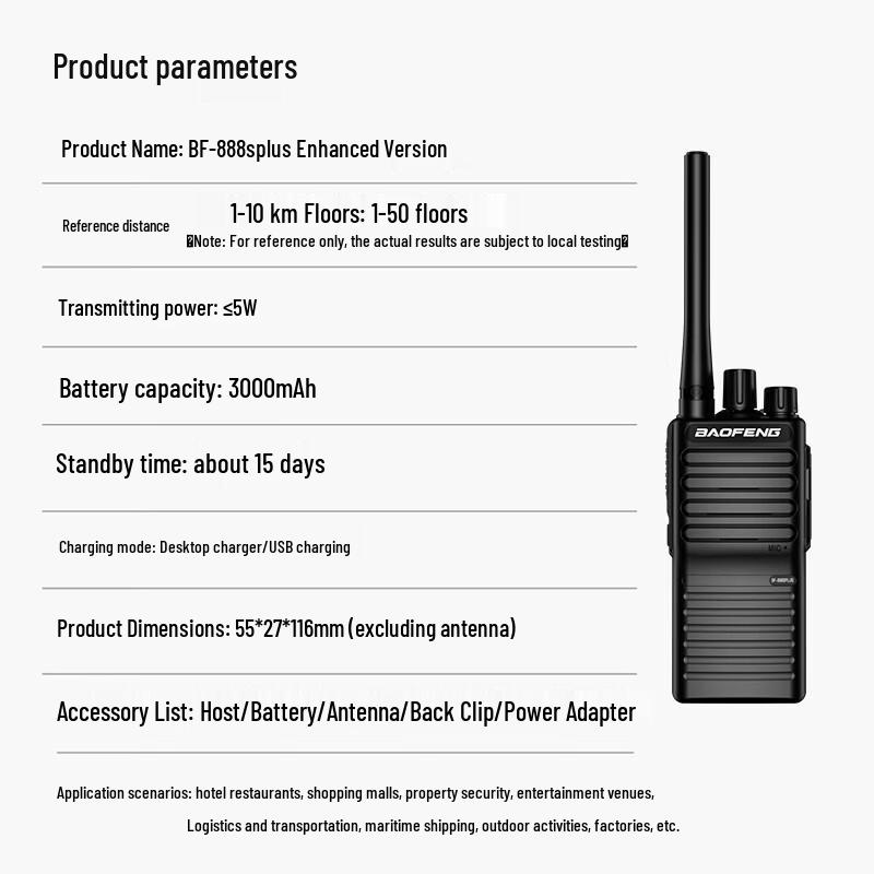 Baofeng BF-888S Plus Профессиональная двусторонняя радиостанция (Китайская версия)