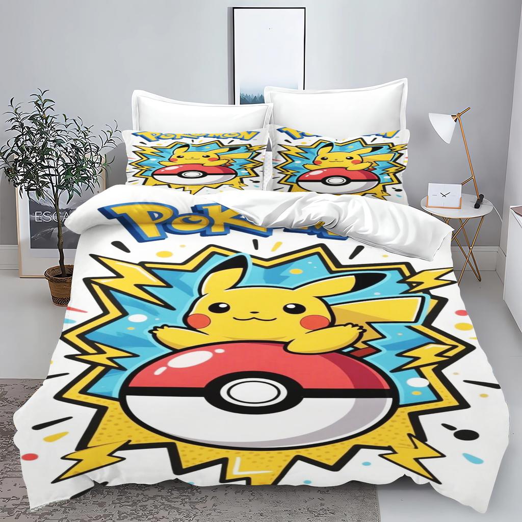 Comforter Pokémon Tuya Anime Home Bedroom Comforte Nordic Polyester Material Suitable For Children And Adults 3-Piece Set