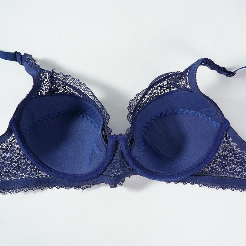 Женский бюстгальтер большого размера с кружевными тонкими хлопковыми чашками, дышащее удобное нижнее белье на косточках