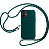Case with Lanyard Necklace - for iPhone 12 - Night Green - Flexible - Silicone - Shockproof