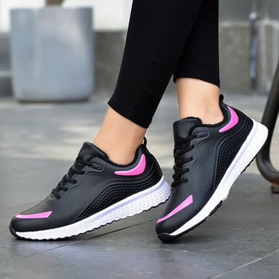 Осенне-зимняя пожилая обувь для ходьбы женская нескользящая мягкая подошва обувь для мам среднего возраста водонепроницаемый кожаный верх теплая бархатная спортивная повседневная обувь