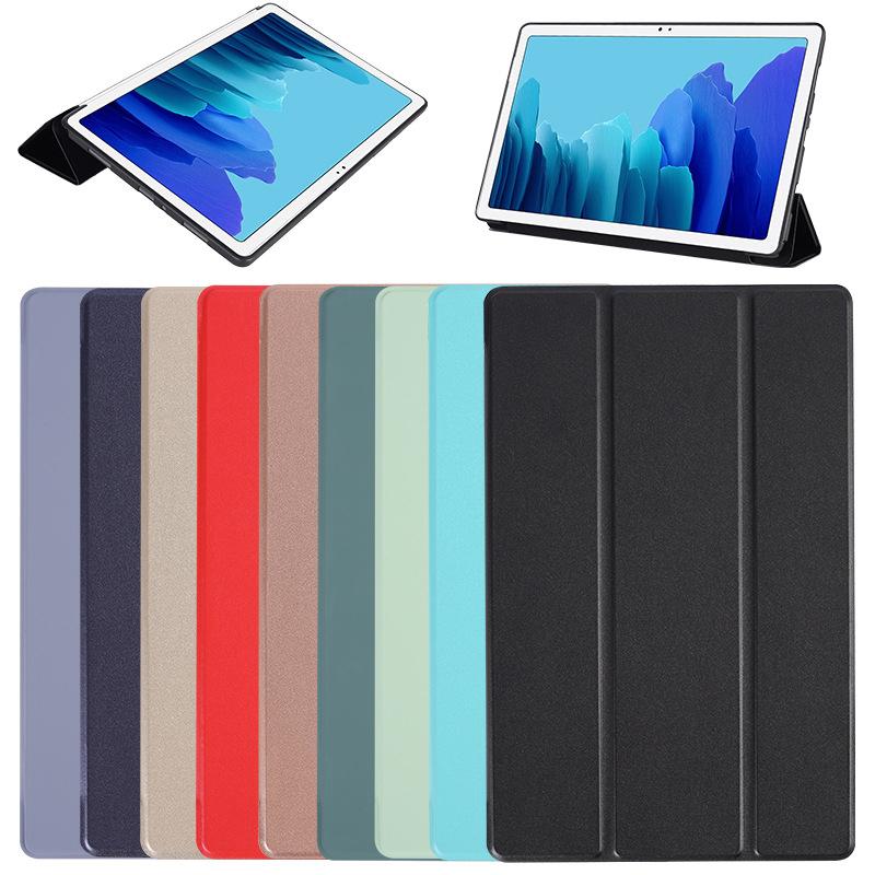 ДЛЯ планшета Galaxy tabA8 A9plus защитный чехол S9FE кожаный T500 Складывающийся втрое T505 режим сна TPU мягкий