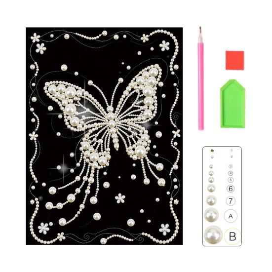 Набор для 3D-рисования жемчугом DIY Искусство и поделки из искусственного жемчуга для взрослых Мозаичная настенная живопись Картина с жемчугом и стразами в виде бабочки для декора дома и спальни