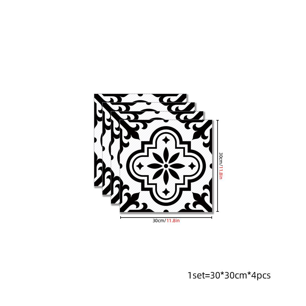4 шт. современные самоклеящиеся квадратные нескользящие водонепроницаемые съемные наклейки из ПВХ для ванной комнаты и кухни, домашний декор, напольная плитка, наклейка 30X30 см