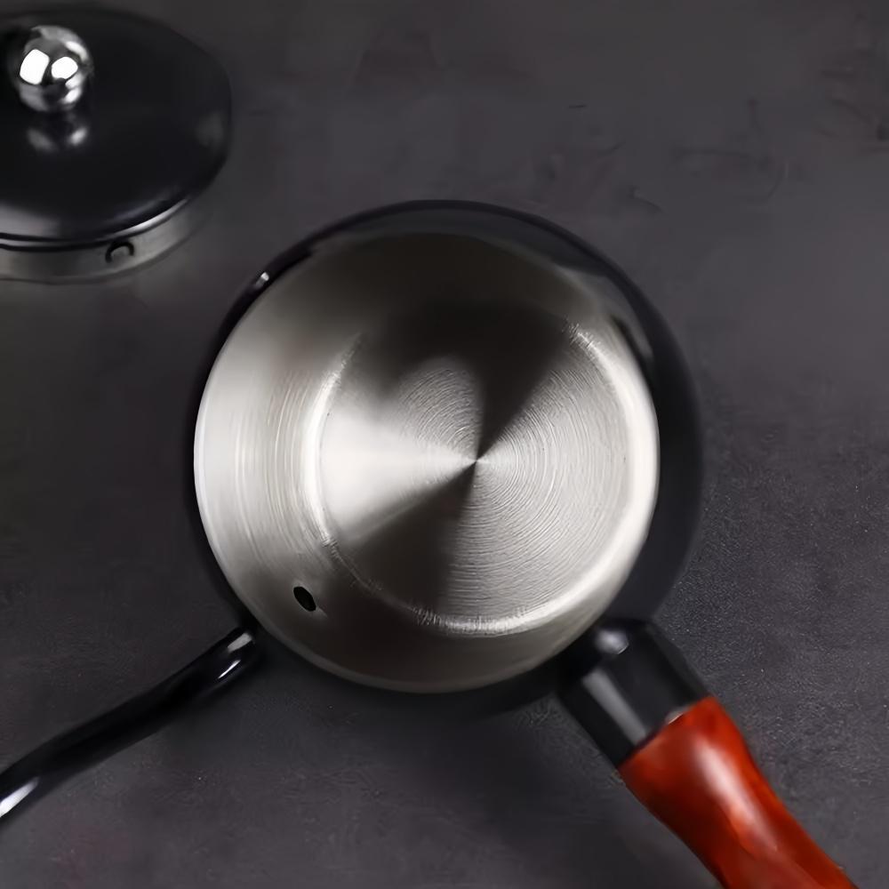 Кофейник для ручного заваривания 500 мл с крышкой, нержавеющая сталь 304, деревянная ручка, кофейник с носиком для подвешивания, кофейная утварь