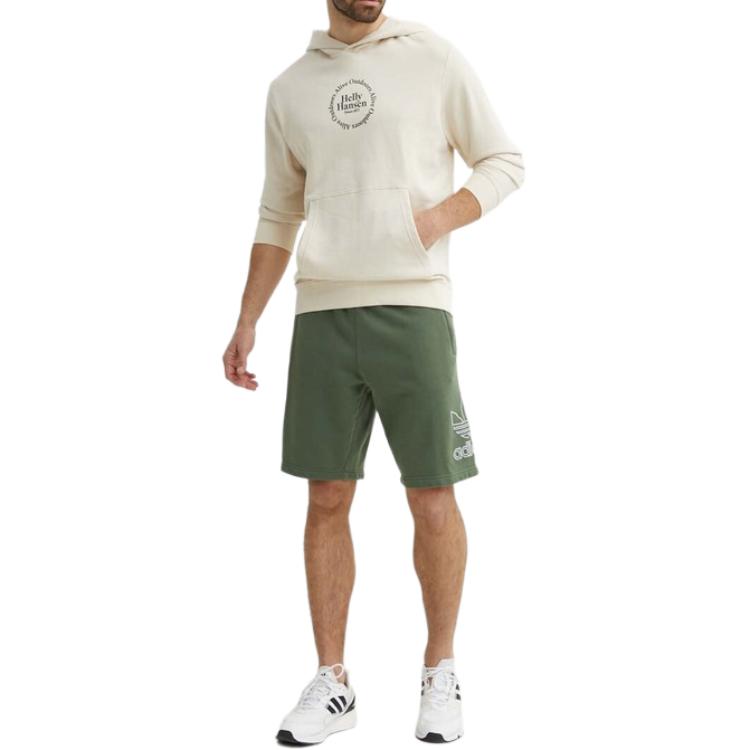 adidas Оригинальные эластичные свободные прямые повседневные шорты Adicolor Outline Trefoil с логотипом, мужские шорты зеленого цвета IR8004