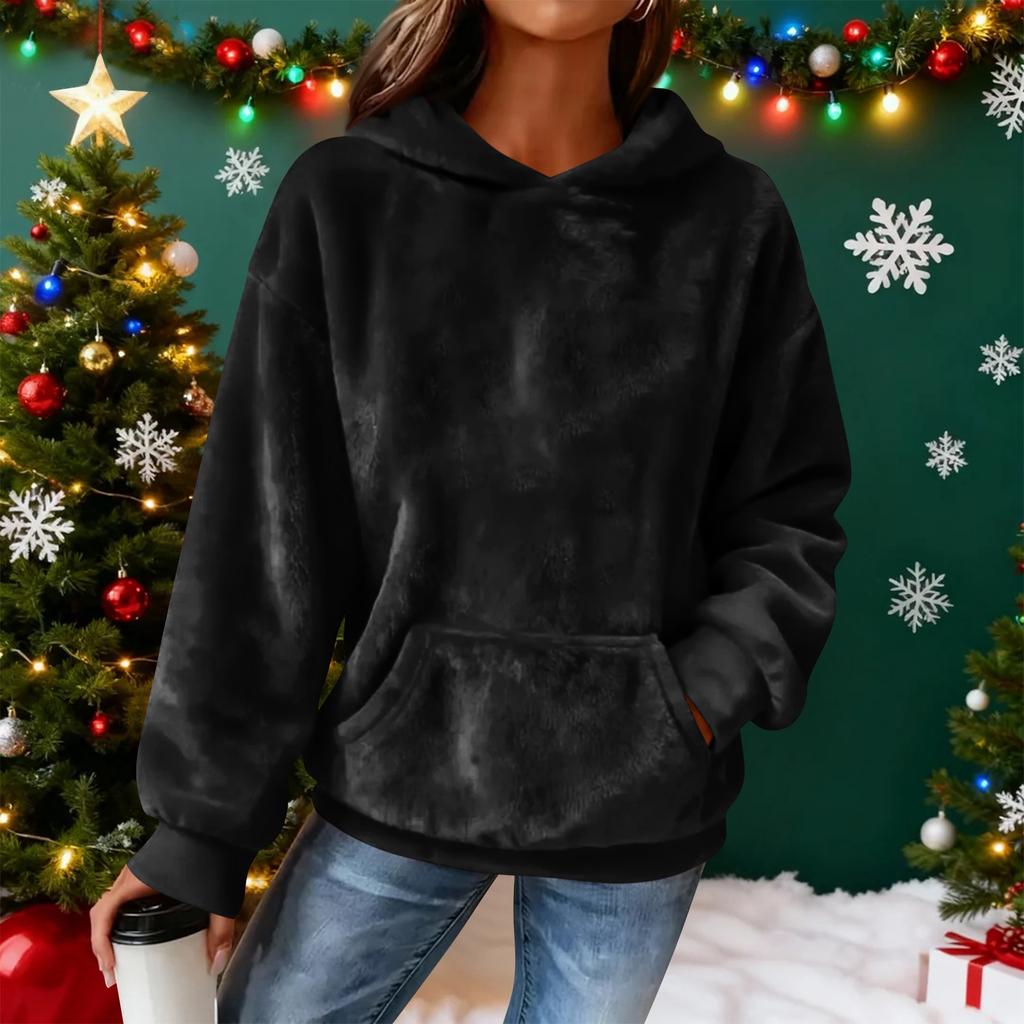 Женский фланелевый топ с капюшоном и длинным рукавом с принтом, толстовка с капюшоном