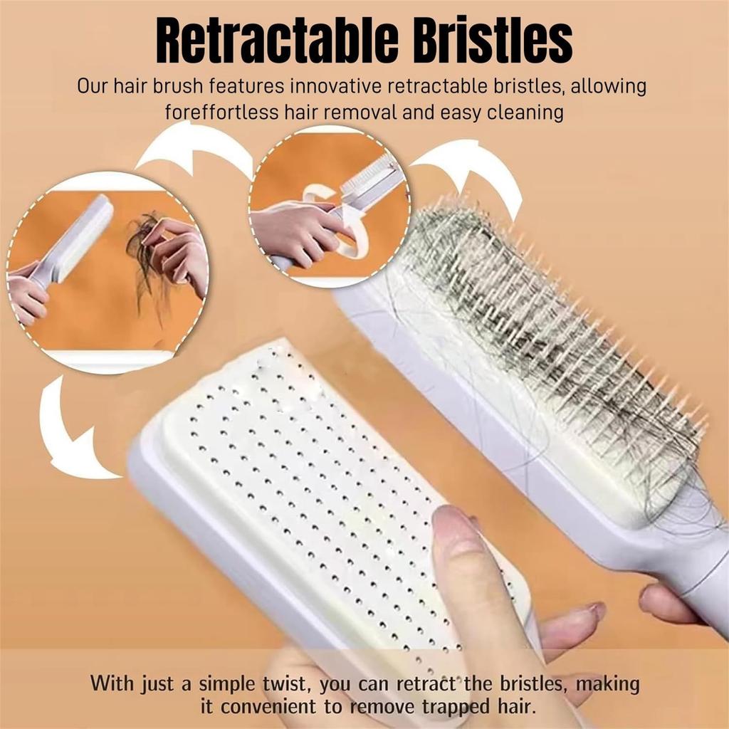 Массажная расческа Антистатическая вращающаяся телескопическая расческа для волос Расческа для волос Чистый мешок для расчески Кнопка подъема подушки